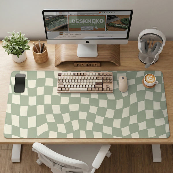 Green Checker Desk Mat - Desk Mat - Deskneko - Desk Mats & Mousepads