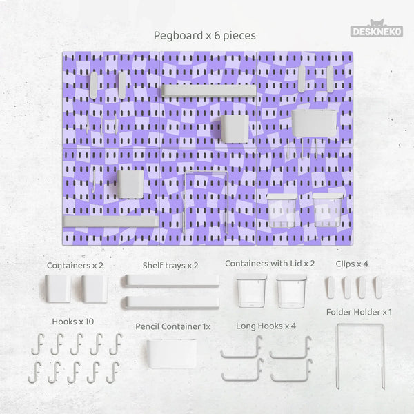 Cute Purple Pegboard - Deskneko