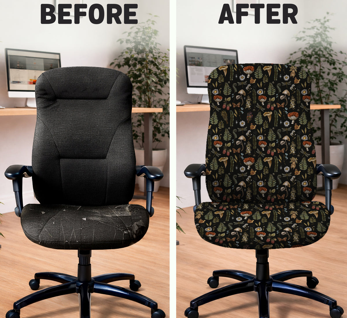 Woodland Pattern Desk Chair Cover - Chair Covers - Deskneko - Desk Chair Covers