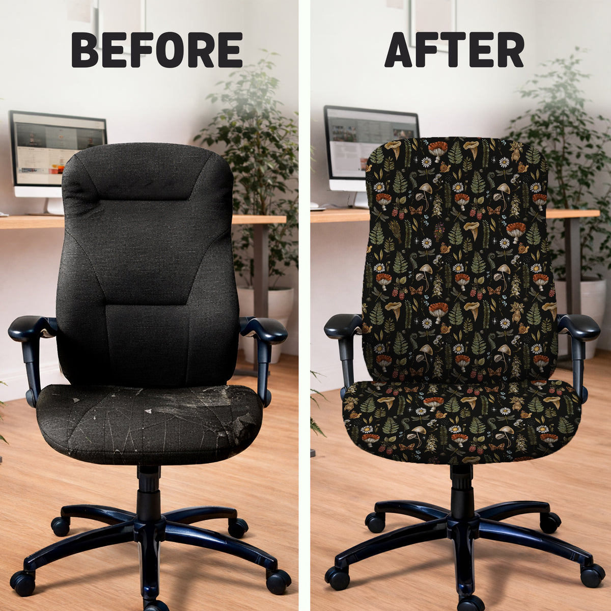 Woodland Pattern Desk Chair Cover - Chair Covers - Deskneko - Desk Chair Covers