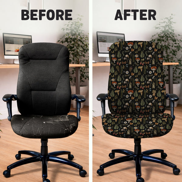 Woodland Pattern Desk Chair Cover - Chair Covers - Deskneko - Desk Chair Covers