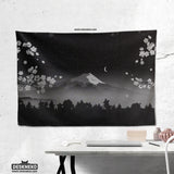 Black Mount Fuji Wall Tapestry - Wall tapestry - Deskneko - Wall Tapestries
