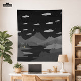 Cute Cat Mountains Wall Tapestry - Wall tapestry - Deskneko - Wall Tapestries