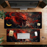 Crimson Red Dragon Desk Mat Mousepad - Desk Mat - Deskneko - Desk Mats & Mousepads