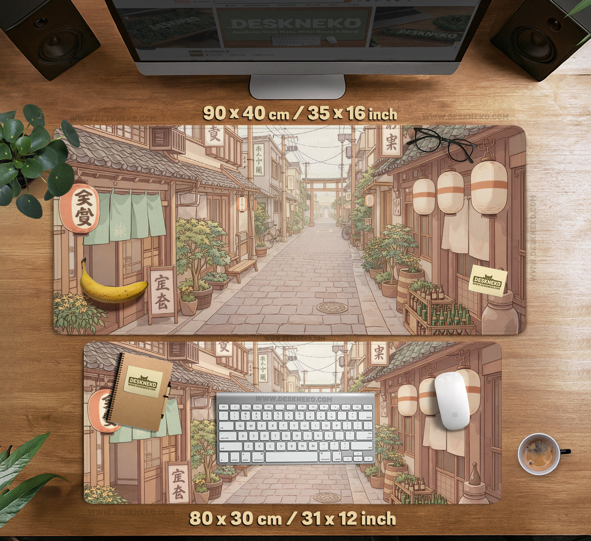 Beige Japandi Desk Mat Mousepad - Desk Mat - Deskneko - Desk Mats & Mousepads