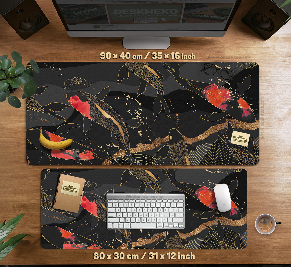 Koi Fish Art Desk Mat Mousepad - Desk Mat - Deskneko - Desk Mats & Mousepads