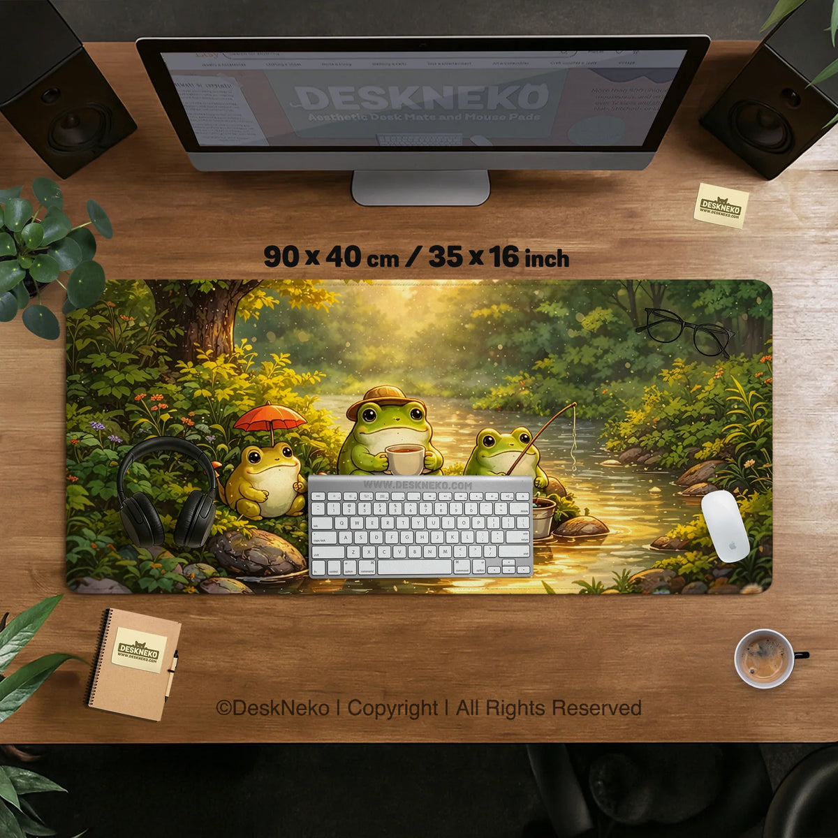 Forest Frogs Desk Mat - Deskneko