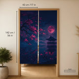 Dark Sakura Noren Door Curtain - Deskneko