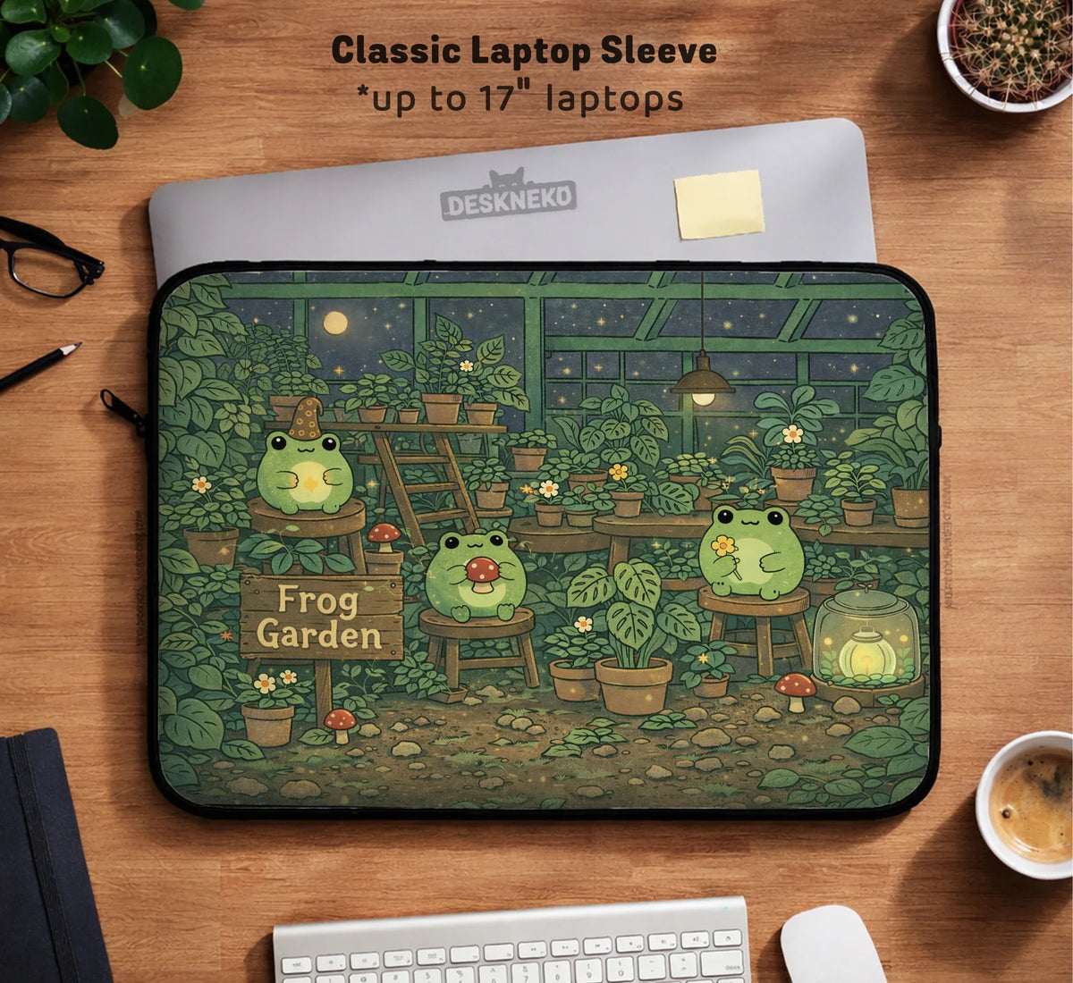 Frog Garden Laptop Sleeve - Deskneko