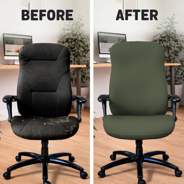 Warm Forest Green Office Chair Cover - Deskneko