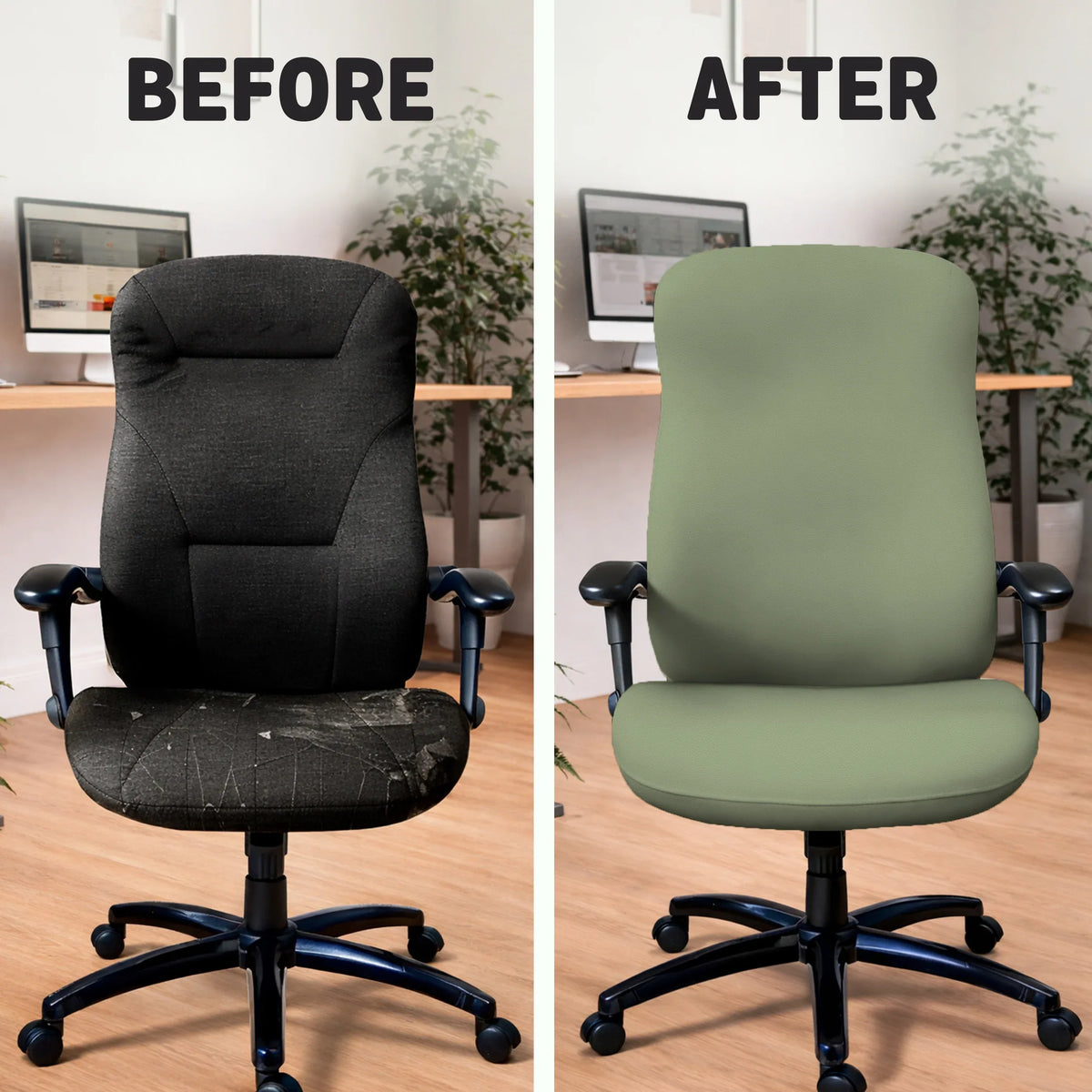 Soft Sage Green Office Chair Cover - Deskneko