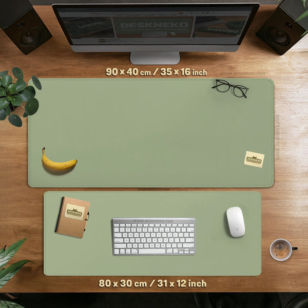 Sage Green Desk Mat XXL Extended Mousepad for Office and Gaming - Deskneko