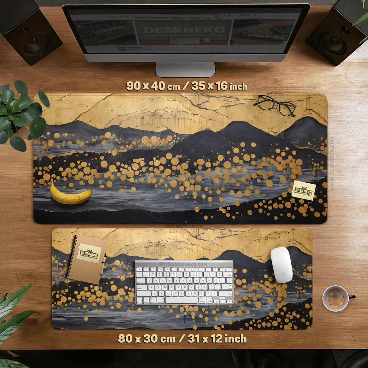 Gold Abstract Mousepad - Deskneko