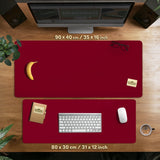 Burgundy Desk Mat for Gaming and Office Desks | Premium Mousepad - Deskneko