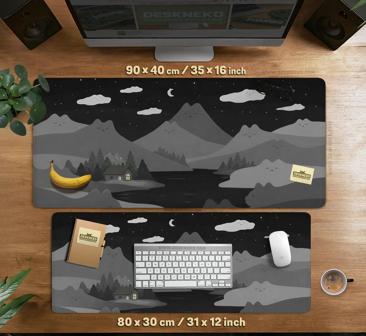 Midnight Cat Mountains Mousepad - Deskneko