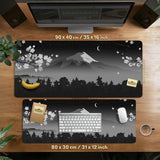 Black Mount Fuji Desk Mat - Deskneko