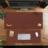 Mahogany Desk Mat Mousepad, Minimalist Brown Extended Desk Pad - Deskneko