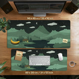 Night Forest Cats Landscape Desk Mat Mousepad XXL - Deskneko
