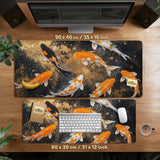 Black Gold Koi Desk Mat Mousepad - Desk Mat - Deskneko - Desk Mats & Mousepads