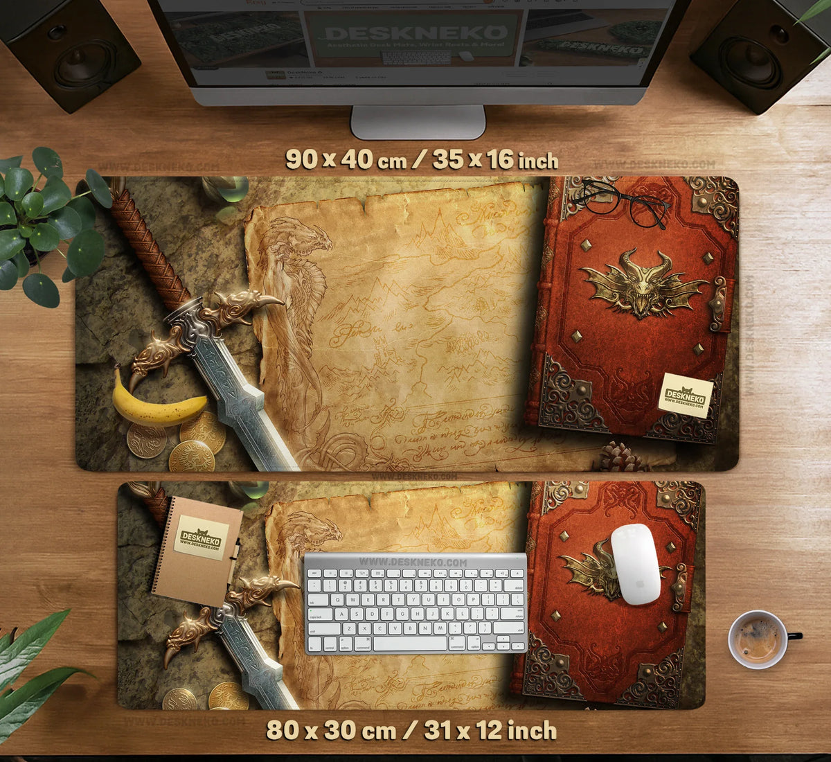 Fantasy Map Deskmat Mousepad, - Deskneko