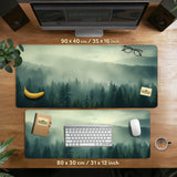 Sage Green Forest Desk Mat Extended XXL Mousepad - Deskneko