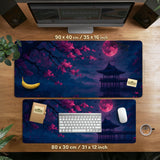 Dark Sakura Cherry Blossom Desk Mat - Deskneko