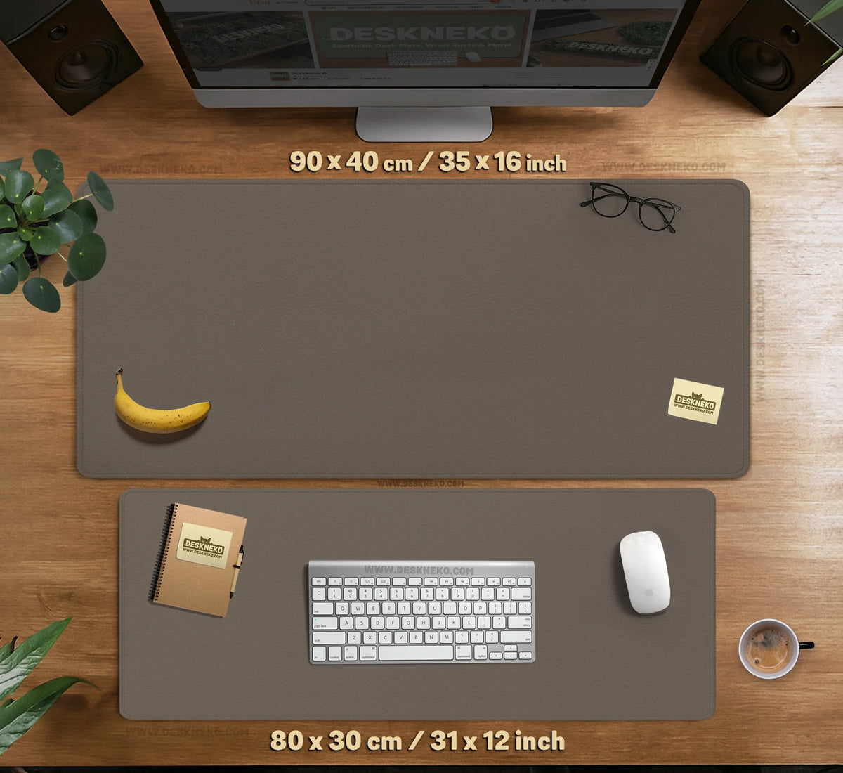 Cocoa Brown Minimalist - Deskneko