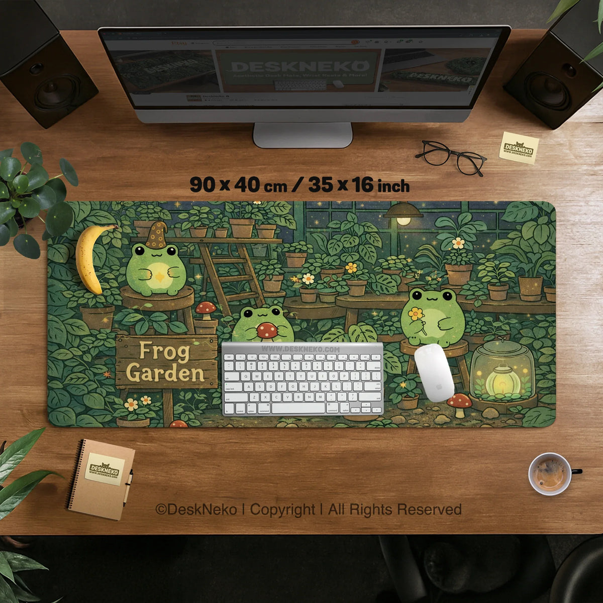 Frog Garden Deskmat - Deskneko