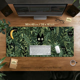 Botanical Cat Ergonomic Mousepad with Wrist Rest for Desk Comfort - Deskneko