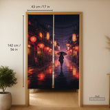 Lofi Anime Alley Noren Door Curtain - Deskneko