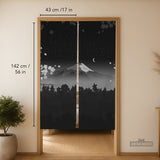 Black Mount Fuji Noren Curtain - Noren Door Curtain - Deskneko - Noren Door Curtains