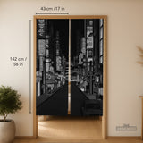 Black Tokyo Street Noren Curtain - Noren Door Curtain - Deskneko - Noren Door Curtains