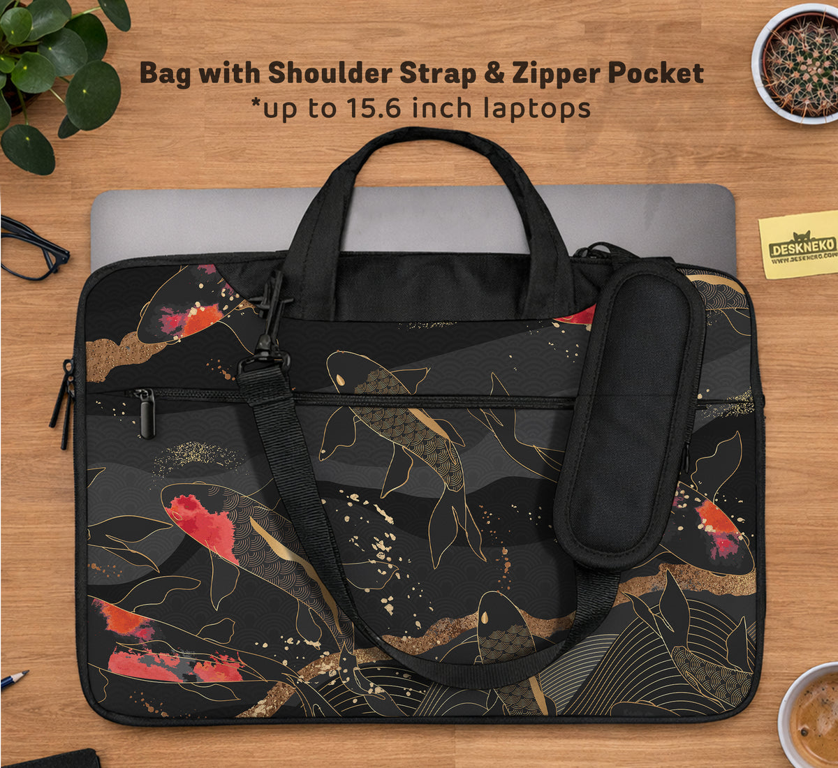 Koi Waves Laptop Sleeve - Laptop Sleeve - Deskneko - Laptop Sleeves & Bags