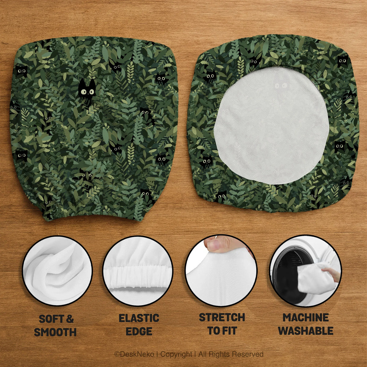 Forest Cat Desk Chair Cover for Office and Gaming Chairs - Deskneko