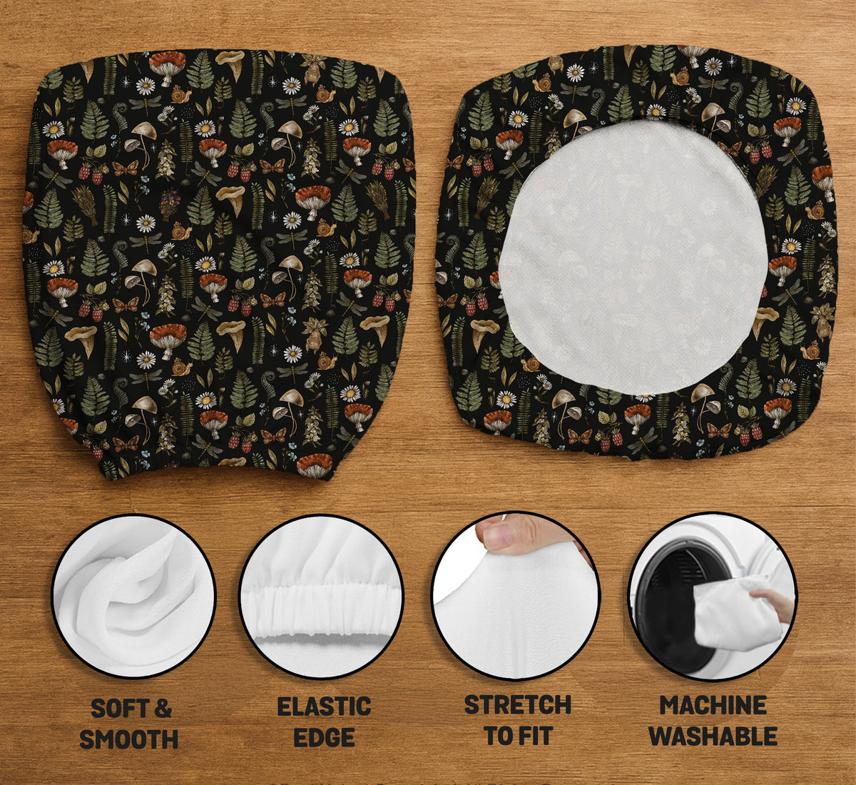Woodland Pattern Desk Chair Cover - Chair Covers - Deskneko - Desk Chair Covers
