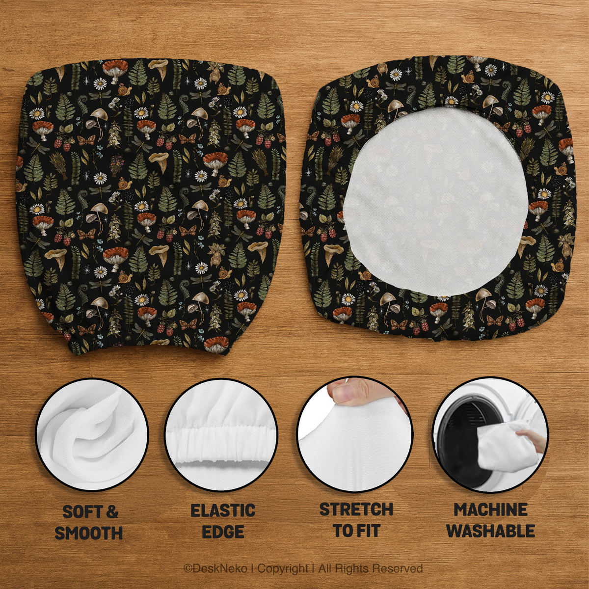 Woodland Pattern Desk Chair Cover - Chair Covers - Deskneko - Desk Chair Covers