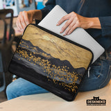 Gold Japandi Laptop Bag with Shoulder Strap - Deskneko