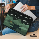 Green Cat Mountains Laptop Sleeve & Bag - Deskneko