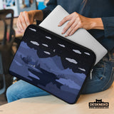Whimisical Blue Cat Mountains Laptop Sleeve & Bag - Deskneko