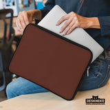 Mahogany Laptop Sleeve & Bag, Minimalist Brown Protective Work Case - Deskneko