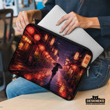 Lofi Anime Laptop Sleeve & Bag Japanese Rainy Street Aesthetic - Deskneko