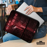 Red Cyberpunk Laptop Sleeve & Bag - Deskneko