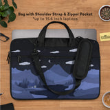 Whimisical Blue Cat Mountains Laptop Sleeve & Bag - Deskneko