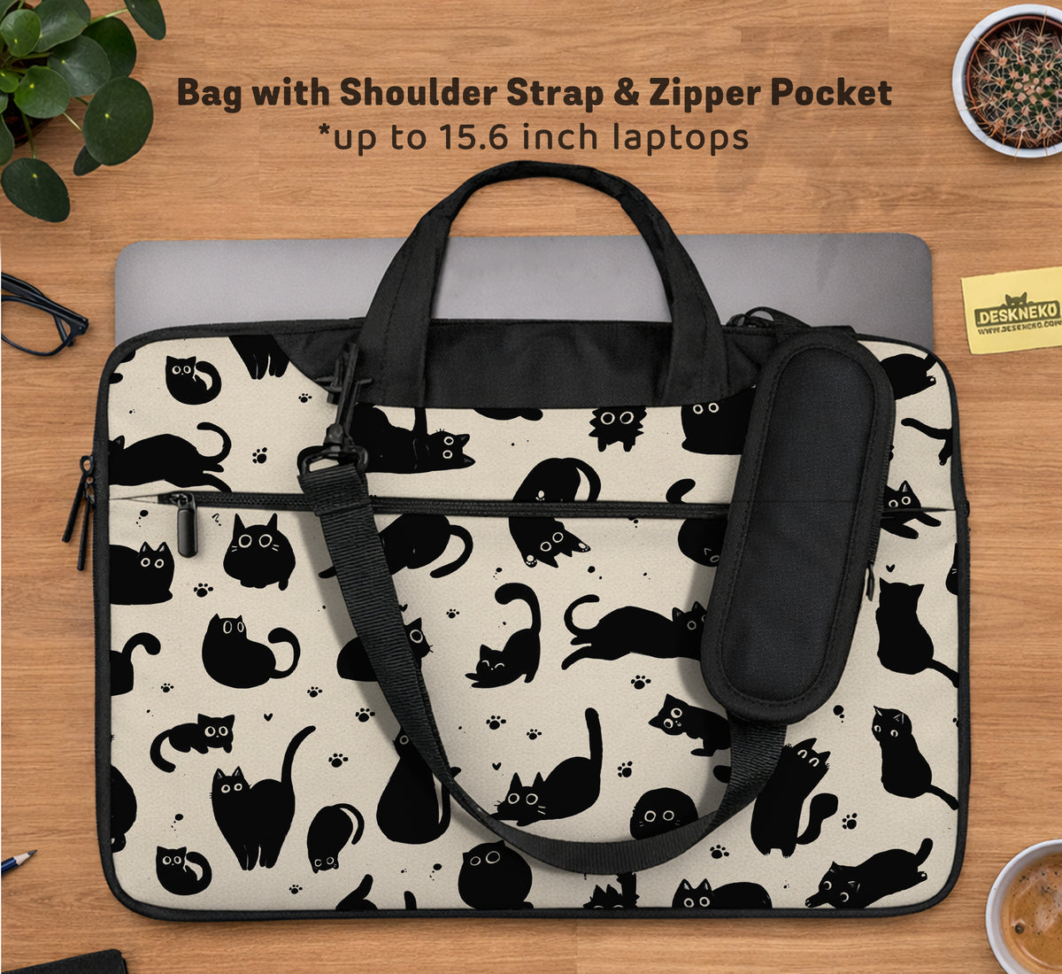 Cat Pattern Laptop Sleeve - Laptop Sleeve - Deskneko - Laptop Sleeves & Bags
