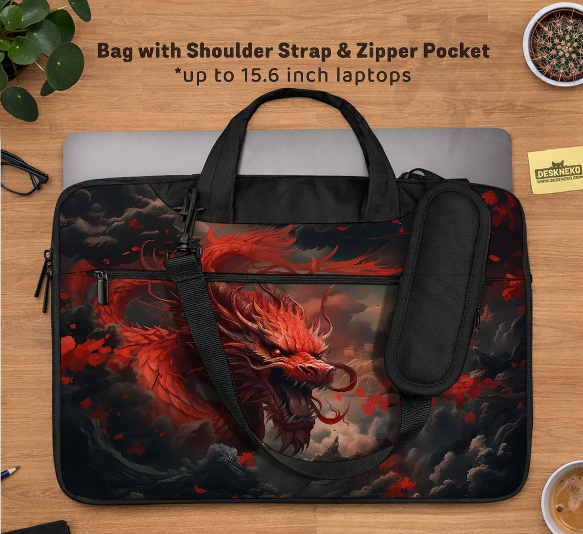 Red Dragon Laptop Sleeve & Bag - Deskneko