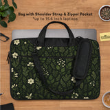 Dark Green Botanical Laptop Sleeve - Deskneko