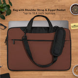 Mahogany Laptop Sleeve & Bag, Minimalist Brown Protective Work Case - Deskneko