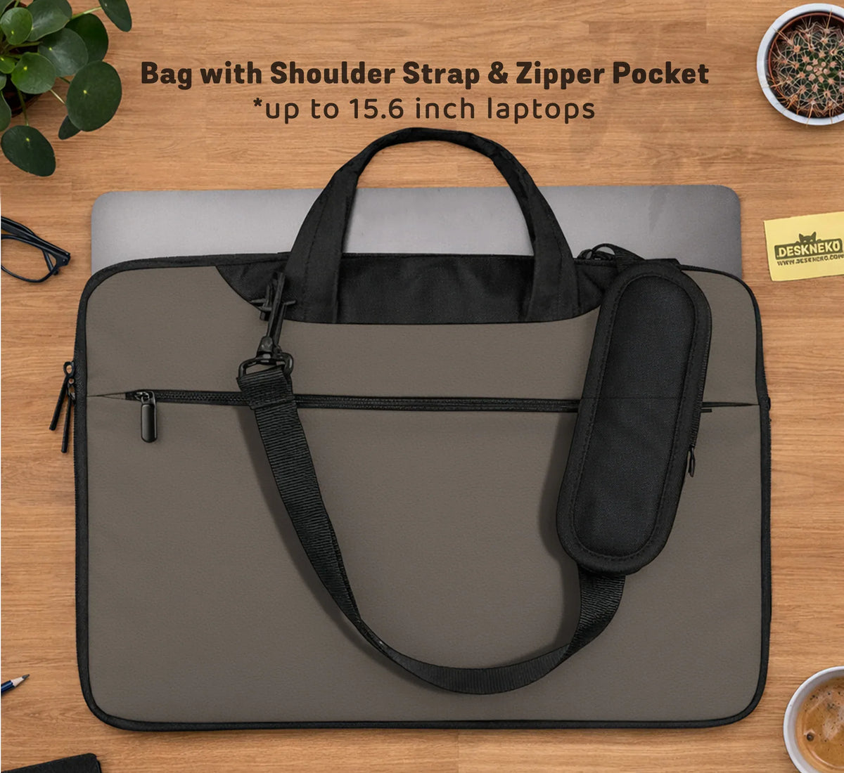 Cocoa Laptop Sleeve Case, Minimalist Padded Notebook Cover - Deskneko