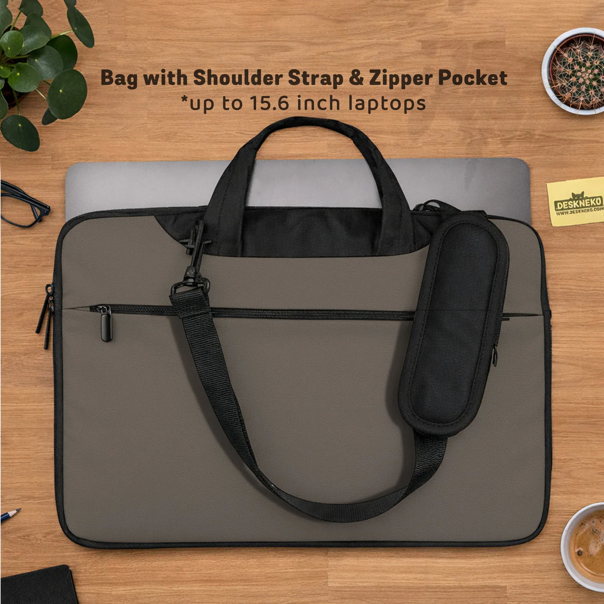 Cocoa Laptop Sleeve Case, Minimalist Padded Notebook Cover - Deskneko