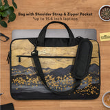 Gold Japandi Laptop Bag with Shoulder Strap - Deskneko